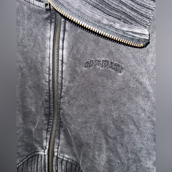 Urban Outfitters BDG Thea Acid Wash Black Cropped Jacket Size Large - Picture 4 of 6